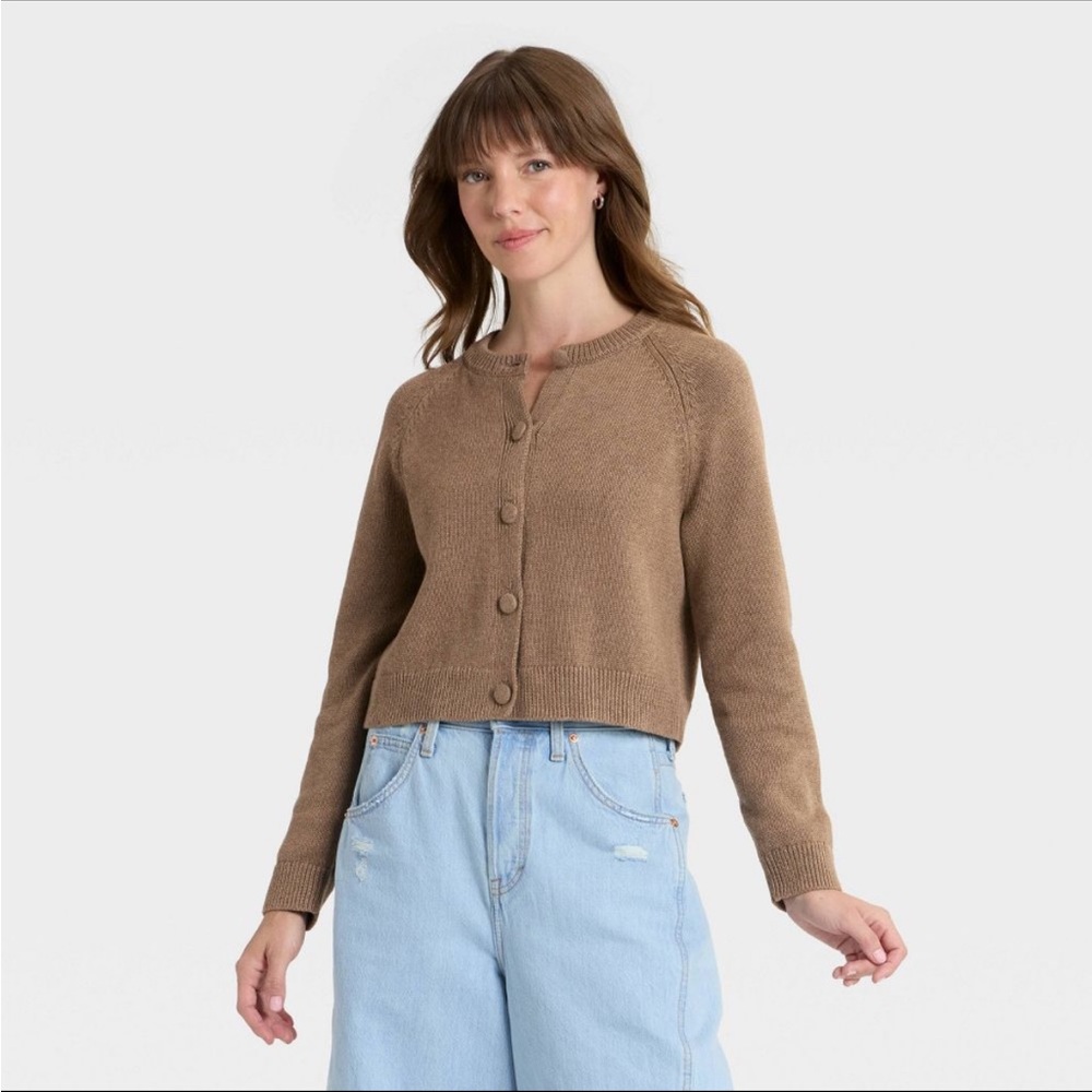 Universal Thread Women's Button Down Cardigan Brown